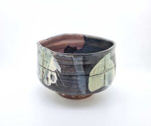 Footed Bowl, Cobalt & Ash Glaze