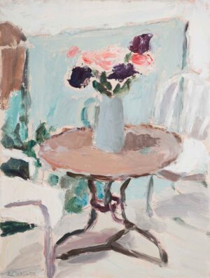 Flowers in a Blue Vase